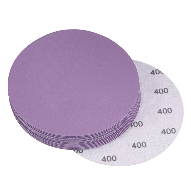 Unique Bargains 15 Pack 5-Inch Purple Sanding Discs 400 Grits Hook & Loop Professional Aluminum Oxide Sandpaper