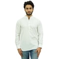 thumbnail image 1 of Atasi Kurta Court Ethnique pour Homme Blanc Cassé Col Mandarin Chemise en Coton-Xxx-Grand, 1 of 6