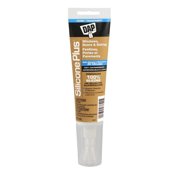 DAP Silicone Plus Premium All Purpose 100% Silicone Caulking Sealant, 83ml, Clear