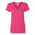 thumbnail image 1 of Gildan Ladies Heavy Cotton V-Neck T-Shirt, L, Heliconia, 1 of 1