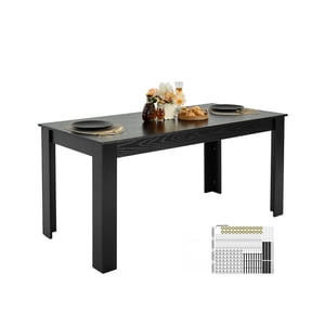 VEVOR 63in Rectangle Dining Table Wood Kitchen Table for 4-6 Person Black (Only Table)