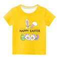 thumbnail image 2 of TIMIFIS Tee Garçons Filles T-Shirts Graphiques Joyeuses Pâques Chandails Unisexe Enfants Col Rond Manches Courtes Chandails Enfants Mignon Oreilles de Lapin Oeufs Imprimé T-Shirt, 11 Ans, 2 of 4