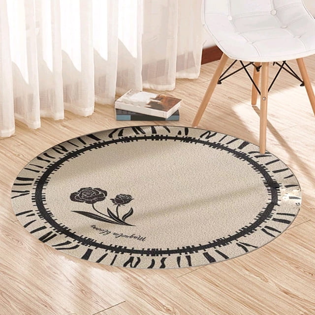 TIMIFIS Bathroom Rugs Round Carpet Living Room Coffee Table Blanket Bedroom Bedside Blanket Cloakroom Rocking Chair Floor Mat Bath Mat
