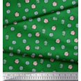 thumbnail image 3 of Soimoi Green Poly Georgette Fabric Crystals Floral Print Fabric by the Yard 42 Inch Wide, 3 of 5