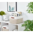 thumbnail image 4 of DECOMOMO Grand Panier de Rangement Bacs de Rangement en Tissu, Ensemble de 3, Beige et Blanc, 4 of 6