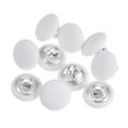 thumbnail image 1 of Unique Bargains 10pcs 16L Fabric Cloth Covered Button 10mm Round Metal Shank Sewing Buttons for Suits Dress Blouses, White, 1 of 5