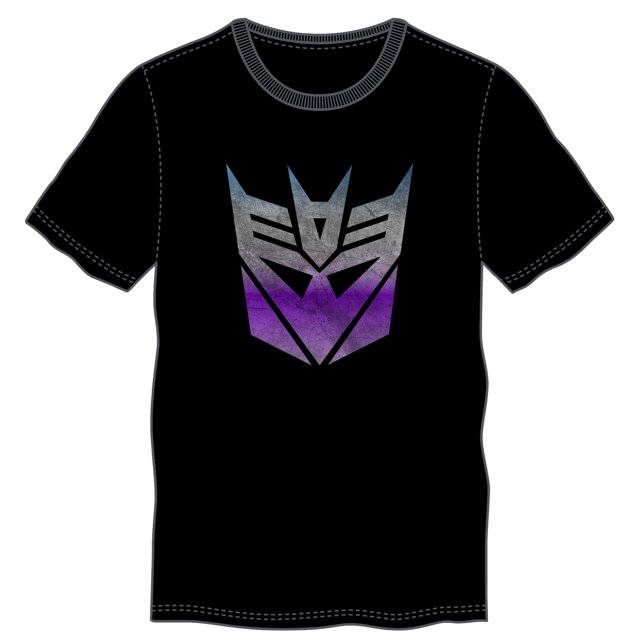 T-shirt Noir pour Homme à Col Rond, Manches Courtes, Logo Classique Transformers Decepticons - TP