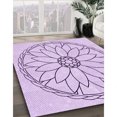 thumbnail image 3 of Ahgly Company Tapis d'Intérieur Rectangulaire Transitionnel Lavable à la Machine, Lilas Violet Riche, 2 Pieds x 3 Pieds, 3 of 7