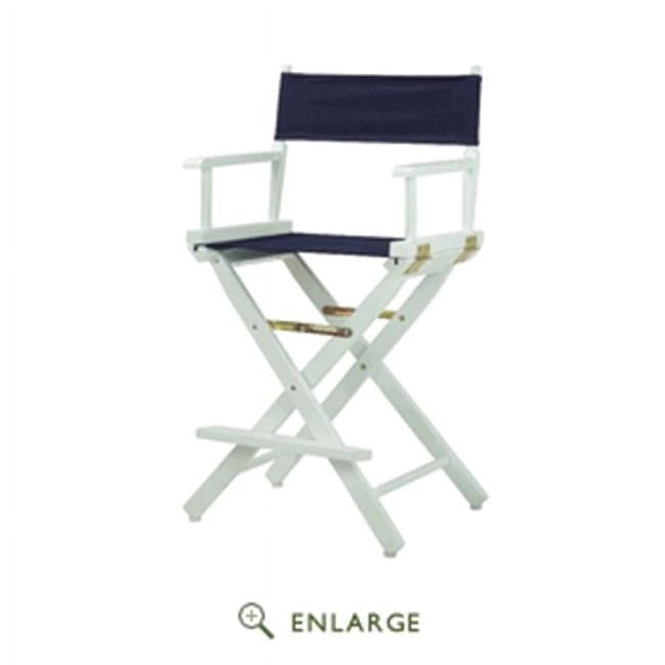 Casual Home 24" Director's Chair White Frame with Navy Canvas, Counter Height