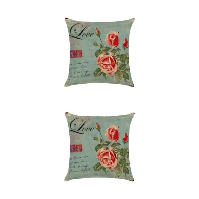 Maytalsory Easy To Change Flowers Pillowcase Addition To Home Decor Polyester Decorative Pillow Cushion Covers Soft Durable kztym001-2 2Set