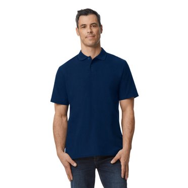 Gildan G648 Polo Piqué Double Softstyle pour Hommes - Bleu Marine - 3TG