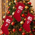 thumbnail image 2 of Christmas Knitted Stocking With Personalised Alphabet Letter Initial Christmas Alphabet Red O, 2 of 9
