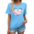 thumbnail image 1 of LUOGENLI T-shirts pour Femmes Mode Décontractée Chemises Imprimées Col Rond Manches Courtes Tee Tops Tunique Blouse Tee T-shirts Femmes Blanc Fête de la Saint-Patrick Bleu Clair P, 1 of 4