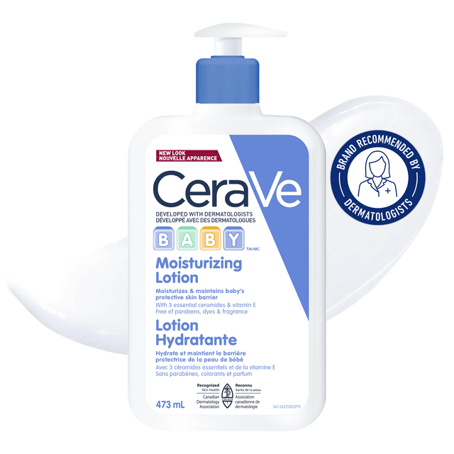 CeraVe Lotion Hydratante pour Bébé, Lotion Légère avec Céramides et Vitamine E, 473 ml