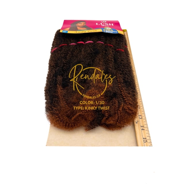 Lush Hair Kinky Twist, Crochet Braiding Hair Extensions African Kinky 24", Synthetic Fiber, Soft, Smooth, Supple Natural Look, 100g
