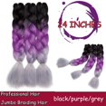 thumbnail image 2 of Ombre Jumbo Braiding Hair Extensions High Temperature Synthetic Twist Hair Multiple Colored Hair, 2 of 5