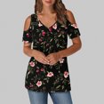 thumbnail image 1 of Soki Women's Off Shoulder Tee Clearance Blouses Short Sleeved V-Neck Fashionable Tops, 1 of 6
