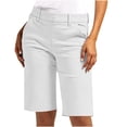 thumbnail image 1 of Liquidation d'Économies d'Été 2025! Shorts pour Femmes Shorts en Sergé Extensible Grande Taille Taille Fine à Enfiler Shorts de Randonnée Réguliers d'Été Décontractés avec Poches, 1 of 8