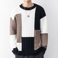 thumbnail image 1 of EGNMCR Pull Col Roulé pour Hommes, Pull Élastique Col Rond Tendance Texture Couleurs Assorties Manteau Pull Polyester pour Hommes, 1 of 5