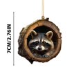 thumbnail image 3 of Boovnll Christmas Tree Decorations, Christmas Animalss Ornaments Owls Raccoons Christmas Decorations Christmas Tree Pendants 2D Flat Printing Acrylic Small Pendants, Christmas Decorations, 3 of 5