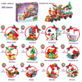 thumbnail image 2 of 12-in-1 Christmas Train Building Block Set for Adults, 300Pieces Mini Building Blocks with Reindeer & Snowman for Kids Christmas Birthday Gifts, 2 of 7
