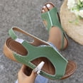 thumbnail image 4 of Cameland Summer New Foreign Trade Large Size Wedge With Fish Mouth Solid Color Large Size One Line Buckle Beach Sandals, 4 of 6