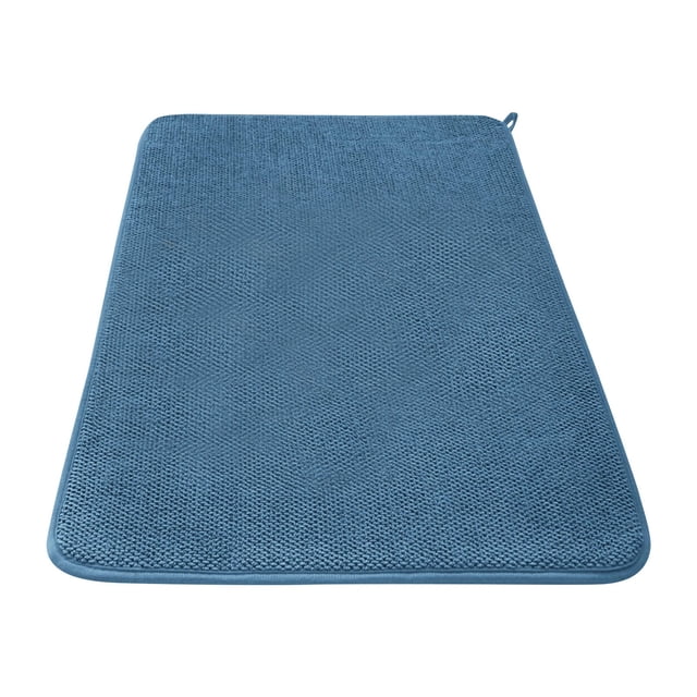 Blue, style B, 38*50cm, Dish Drying Mat 20 X 15 Inch Absorbent Microfiber Dishes Drainer Mats Large Size Dish Drying For Kitchen Counter Rack Countertops, 1 microfiber dish drying mat