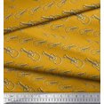 thumbnail image 2 of Soimoi Gold Heavy Satin Fabric Sketch Guitar Musical Instrument Decor Fabric Printed Yard 54 Inch Wide, 2 of 3