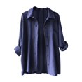 thumbnail image 4 of RXIRUCGD Chemise à Manches Longues pour Femme, Bleu Marine, Taille : S, 4 of 4