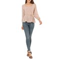 thumbnail image 2 of Unique Bargains Blouse à Manches Longues à Encolure Carrée à Fleurs pour Femmes, 2 of 6