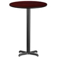 thumbnail image 1 of Bowery Hill Table de Bar de Restaurant Ronde de 30 Pouces en Noir et Acajou, 1 of 4