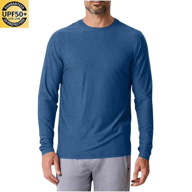 cllios Men's Sun Protection UPF 50+ Shirts Long Sleeve Running Workout Athletic Gym Shirt UV Swim Fish Rash Guard Hiking