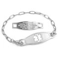 thumbnail image 1 of MedicEngraved Stainless Steel Custom Medical Alert Bracelet - 4mm Paperclip Link, 1 of 7