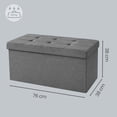 thumbnail image 3 of SONGMICS 30'' Folding Storage Ottoman Bench, Storage Chest, Foot Rest Stool, Slate Gray, 3 of 9