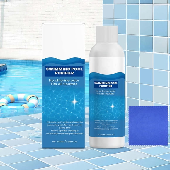 CaiYueKe Pool Purification Liquid, Swimming Pool Water Treatment, Chlorine Free Pool Cleaner, Fast Acting Pool Clarifier, for Inground Above Ground Pools, Safe Water Purifier, Algae Remover for Pools
