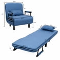 thumbnail image 3 of Patiojoy Fauteuil-Lit Pliant Fauteuil Lounge Canapé 5 Positions Mobilier pour la Maison Bleu, 3 of 6