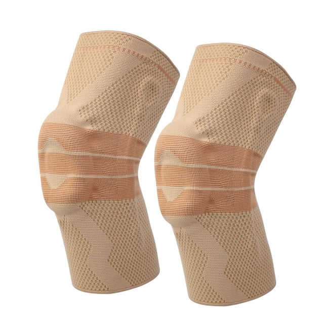 2pcs Ultra Knee Compression Sleeve - Professional Knee Brace Elastic Knee Wraps Patella Stabilizer with Silicone Gel Spring Support Knee Support Non-slip for Men Women