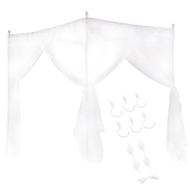 Baldaquin en Dentelle, Filet Violet, pour Chambre de Filles et Femmes