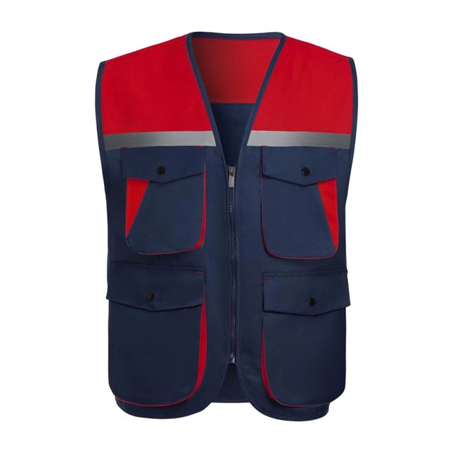Mineart Safety Vest for Men Reflective Hi Vis Zip Up Work Waistcoat Multi Pocket for Outdoor Working