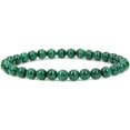 thumbnail image 1 of Bracelet Extensible en Perles Rondes de 6 mm en Pierre Précieuse Malachite Naturelle de Qualité AA 7 Pouces Unisexe, 1 of 5