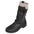 thumbnail image 1 of CEHVOM Bottes pour Femmes Vintage d'Hiver à Fermeture Éclair Mi-Mollet à Lacets à Enfiler Chaussures Rétro pour Dames, 1 of 6