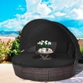 thumbnail image 1 of Gymax Lit de Jour Rond en Rotin pour Patio avec Coussins et Table Réglable, Noir, 1 of 10