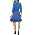 thumbnail image 3 of INSPIRE CHIC Juniors Layered Ruffle Hem 3/4 Sleeves Smocked A-Line Chiffon Dress, 3 of 6