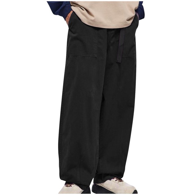 EGNMCR Men's Lightweight Pants, Cargo Pants Men, Linen Pants Men Men Winter Cargo Pants Trousers Multi Pocket Button Elasticated Trousers Cuffed Pants Men Pants