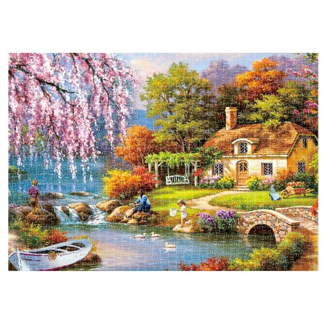 1000PCS Jigsaw Puzzle Pastoral Landscape Puzzle Toy Decompression Toy for Adults