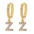 thumbnail image 1 of LSLJS Dainty Gold Plated Initial Hoop Earrings Letter Alphabet Dangle Earrings Fashion Sparkly Rhinestone Letter Initial Pendant Drop Earrings for Women Valent, 1 of 1