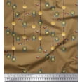 thumbnail image 1 of Soimoi Brun Georgette Viscose Tissu Pièce de Monnaie & Femmes Tête Egyptienne Tissu Imprimé par la Cour 42 Pouces de Large, 1 of 3