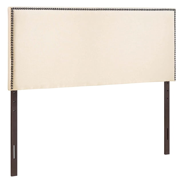 Modway Region Nailhead Linen Upholstered Headboard, Queen, Ivory