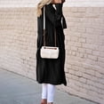 thumbnail image 4 of GDREDA Womens Classic Coat Lapel Collar Open Front Belted Long Jacket Black,L, 4 of 7