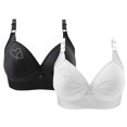 thumbnail image 1 of Bras for Women, 2PCS Womans Printing Gathered Together Large Size Daily Bra Underwear No Rims, 1 of 9